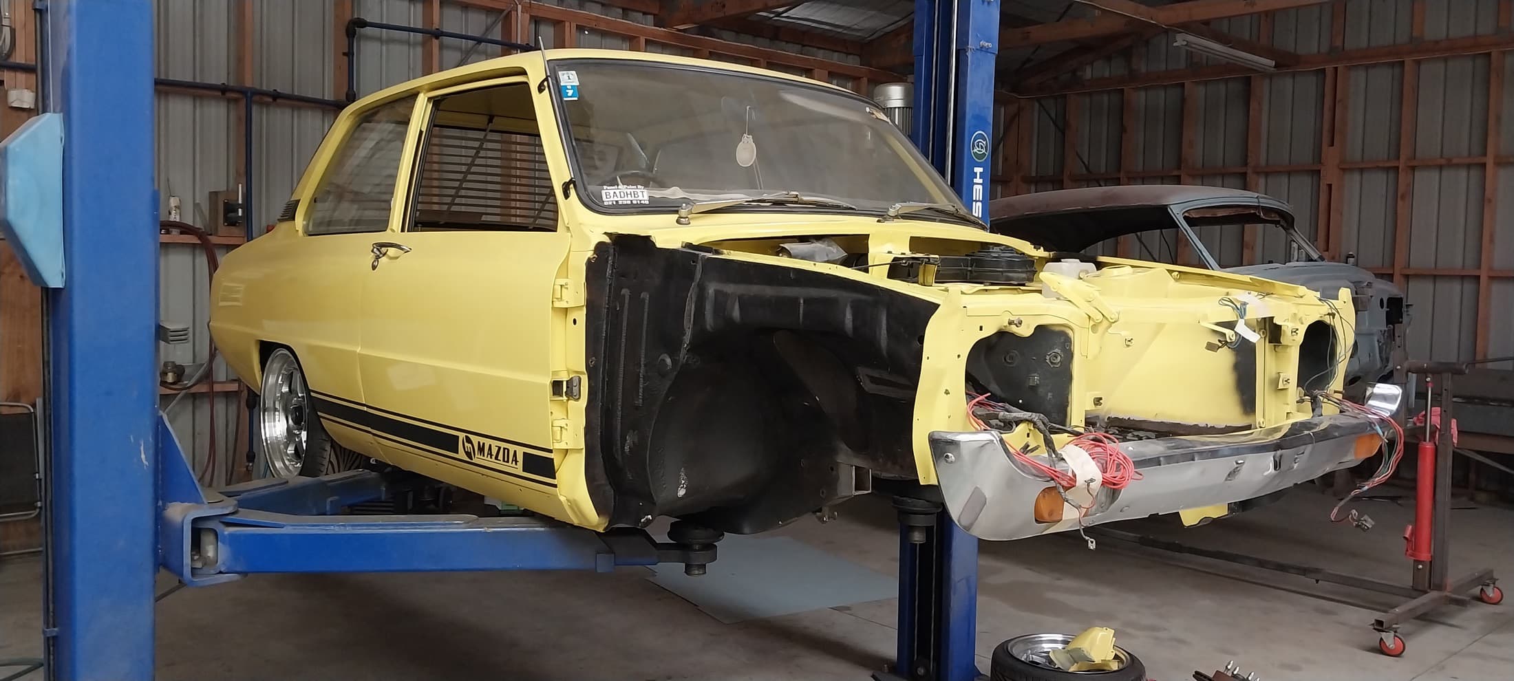 Mazda Luce, Front end stripped, mid-restoration, by Panel Beating Services