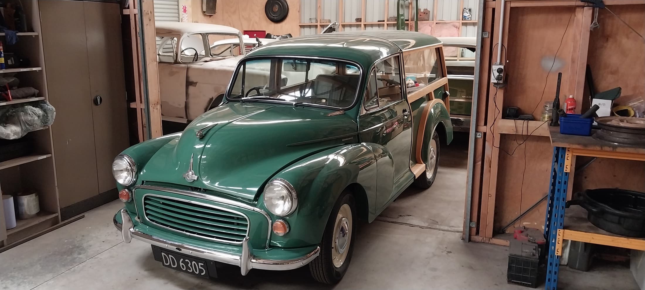 Morris Minor Traveller, Restored woody, paint and timber, by Panel Beating Services