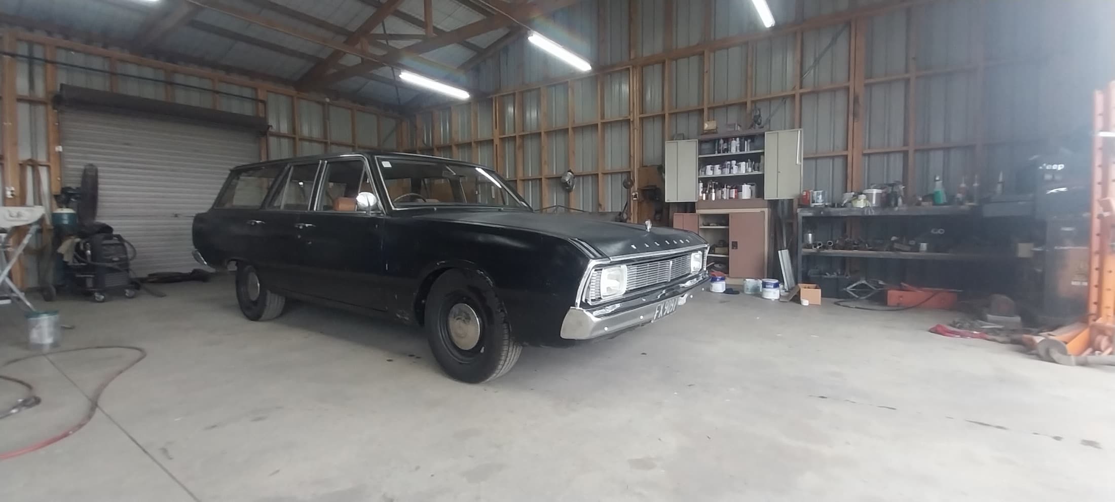 Valiant wagon project in the Panel Beating Services workshop